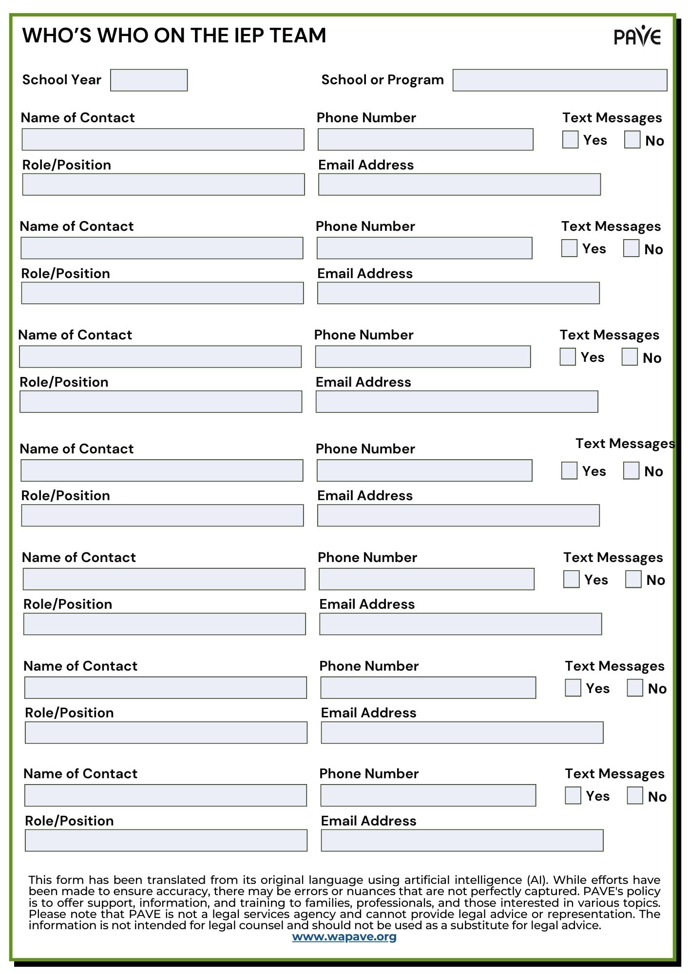 Who's Who on the IEP Team
