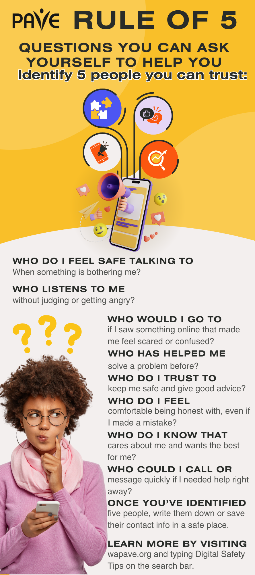 Helpful infographic on how to find out the 5 people you trust